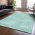 3' X 5' Turquoise And Teal Blue Abstract Washable Indoor Outdoor Area Rug