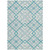 5' X 8' Teal Blue Aqua And Ivory Geometric Washable Indoor Outdoor Area Rug