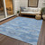 5' X 8' Blue And Gray Aztec Washable Indoor Outdoor Area Rug