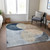 3' X 5' Sky Blue Brown And Beige Geometric Washable Indoor Outdoor Area Rug
