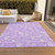 5' X 8' Lavender And Lilac Floral Washable Indoor Outdoor Area Rug