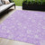 5' X 8' Lavender And Lilac Floral Washable Indoor Outdoor Area Rug