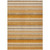 5' X 8' Brown and Orange Striped Washable Non Skid Indoor Outdoor Area Rug