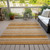 5' X 8' Brown and Orange Striped Washable Non Skid Indoor Outdoor Area Rug