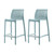 Set of Two 26" Baby Blue Heavy Duty Plastic Low Back Outdoor Counter Height Bar Chairs