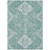 3' X 5' Aqua Teal Blue And Ivory Medallion Washable Indoor Outdoor Area Rug