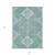 3' X 5' Aqua Teal Blue And Ivory Medallion Washable Indoor Outdoor Area Rug