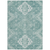 3' X 5' Aqua Teal Blue And Ivory Medallion Washable Indoor Outdoor Area Rug
