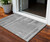 3' X 5' Gray And Silver Striped Washable Indoor Outdoor Area Rug Transitional Style - Gray, Silver Color