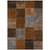 5' X 8' Orange And Taupe Patchwork Washable Indoor Outdoor Area Rug