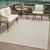 4' X 6' Cream and Beige Geometric Distressed Indoor Outdoor Area Rug - Cream, Beige