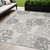 5' X 7' Gray Black And Ivory Nautical Indoor Outdoor Area Rug