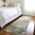 8' Runner Beige Abstract Washable Non Skid Indoor Outdoor Runner Rug