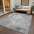 3' X 5' Gray And Off White Abstract Washable Indoor Outdoor Area Rug