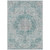 5' X 8' Teal Blue Floral Medallion Washable Indoor Outdoor Area Rug - 880016716726