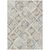 3' X 5' Ivory And Cream Geometric Washable Indoor Outdoor Area Rug