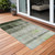 2' X 3' Olive Green Ombre Washable Non Skid Indoor Outdoor Area Rug