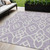 5' X 8' Lavender And Ivory Trellis Washable Indoor Outdoor Area Rug