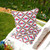 Set of Two 16" X 16" Pink and White Peacock Blown Seam Floral Indoor Outdoor Throw Pillow Polyester Classic Design