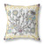 16" x 16" Gray and White Peacock Blown Seam Floral Indoor Outdoor Throw Pillow Decor