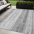 5' X 8' Gray And Ivory Striped Washable Indoor Outdoor Area Rug