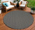 8' Black And Ivory Geometric Indoor Outdoor Area Rug