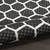 8' Black And Ivory Geometric Indoor Outdoor Area Rug