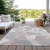 5' X 8' Blush Ivory And Gray Geometric Washable Indoor Outdoor Area Rug