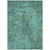 5' X 8' Teal Blue And Charcoal Geometric Washable Indoor Outdoor Area Rug