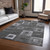 3' X 5' Black And Gray Geometric Washable Indoor Outdoor Area Rug Transitional Style - Black, Gray Color