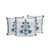 Set of Three 16" Blue and Off White Botanical Indoor Outdoor Throw Pillow Cover and Insert Polyester