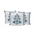 Set of Three 16" Blue and Off White Botanical Indoor Outdoor Throw Pillow Cover and Insert Polyester