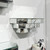 16" Silver Mirrored Glass Hanging Dimensional Floating Shelf