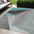 5' X 8' Teal Blue Aqua And Charcoal Abstract Washable Indoor Outdoor Area Rug - Teal Blue, Aqua, Charcoal