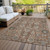 5' X 8' Brown Gray And Charcoal Oriental Washable Indoor Outdoor Area Rug - Brown, Gray, Charcoal