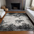 3' X 5' Black Gray And Ivory Abstract Washable Indoor Outdoor Area Rug Transitional Style - Black, Gray, Ivory Color