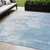 5' X 8' Sky Blue Denim Blue And Silver Abstract Washable Indoor Outdoor Area Rug