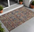3' X 5' Red Orange And Blue Oriental Washable Indoor Outdoor Area Rug
