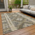 5' X 8' Beige Geometric Washable Indoor Outdoor Area Rug - Beige