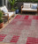 5' X 8' Burgundy Pink And Blush Striped Washable Indoor Outdoor Area Rug