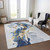 3' X 5' Blue And Gold Abstract Washable Indoor Outdoor Area Rug - 880016663556