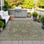 5' X 8' Olive Green And Rust Floral Washable Indoor Outdoor Area Rug