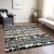 5' X 8' Black Silver And Gray Striped Washable Indoor Outdoor Area Rug - Black, Silver, Gray