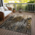 5' X 8' Brown And Copper Abstract Washable Indoor Outdoor Area Rug