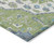 3' X 5' Artichoke Green Blue And Ivory Oriental Washable Indoor Outdoor Area Rug