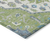 3' X 5' Artichoke Green Blue And Ivory Oriental Washable Indoor Outdoor Area Rug