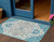 3' X 5' Teal Blue Green And Ivory Oriental Washable Indoor Outdoor Area Rug