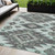 5' X 8' Mint Green And Charcoal Tribal Washable Indoor Outdoor Area Rug