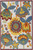 6' X 9' Ivory Blue Orange Red And Yellow Floral Indoor Outdoor Area Rug