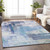 5' X 8' Blue Ivory And Gray Abstract Washable Indoor Outdoor Area Rug